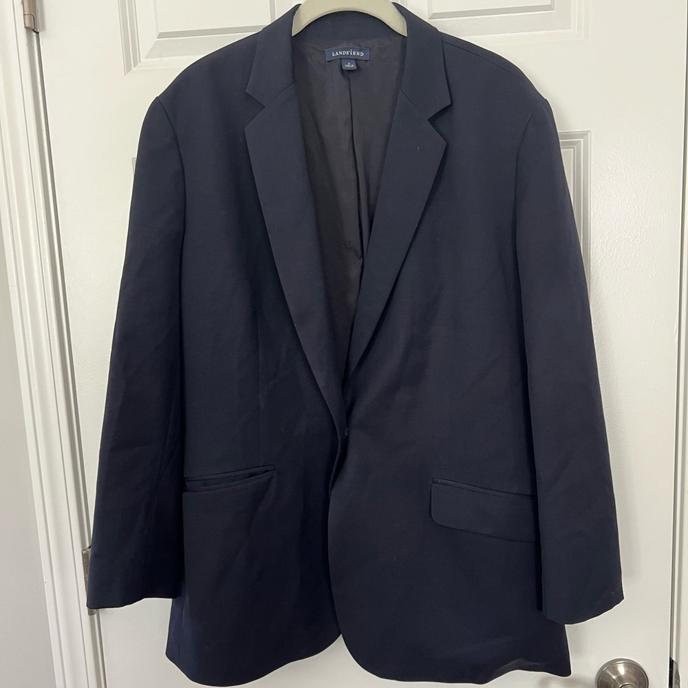 Lands’ End Women’s Single Button Closure Navy Blazer - Size 18